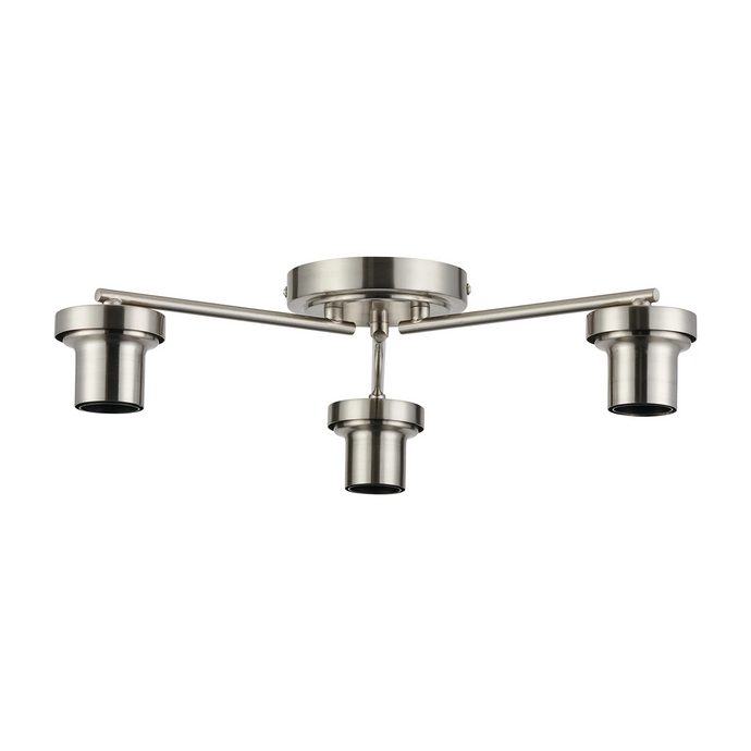 C-Lighting Budapest Satin Nickel 3 Light Flush Ceiling (FRAME ONLY, Suitable For A Vast Selection Of Glass Shades - 62280