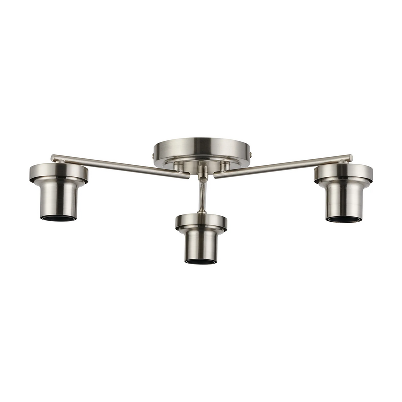 Load image into Gallery viewer, C-Lighting Budapest Satin Nickel 3 Light Flush Ceiling (FRAME ONLY, Suitable For A Vast Selection Of Glass Shades - 62280
