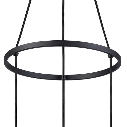 C-Lighting Hektor Ring Pendant With 16cm x 14cm Shade, 3 Light E27, Sand Black/Brown/Copper Metal Shade - 60905