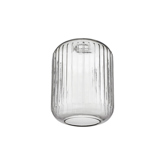 C-Lighting Budapest 200mm x 255mm Clear Ribbed Cylinder Glass Shade  - 58245