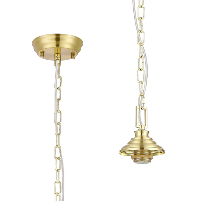 C-Lighting Nash 11cm Single Pendant (FRAME ONLY), 1 x E27, Satin Gold - 61579