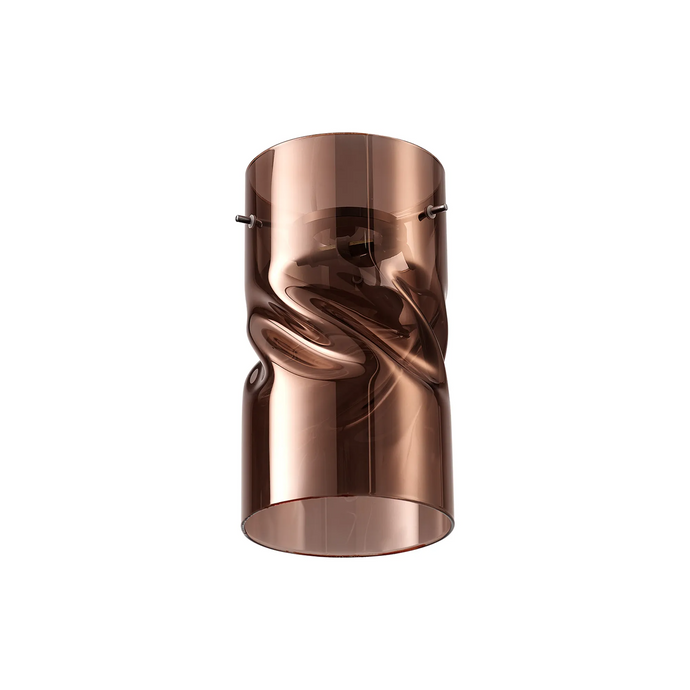 C-Lighting Budapest 120 x 220mm Twisted Cylinder copper Glass Shade c/w Polished Chrome 3 Rod Suspension Plate - 61640