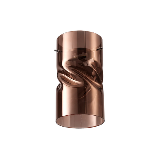 C-Lighting Budapest 120 x 220mm Twisted Cylinder copper Glass Shade c/w Polished Chrome 3 Rod Suspension Plate - 61640