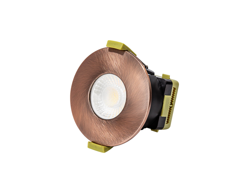 Load image into Gallery viewer, C-Lighting Vauxhall 8W Dimmable CCT LED Fire Rated Downlight Antique Copper Fascia IP65 - 42501
