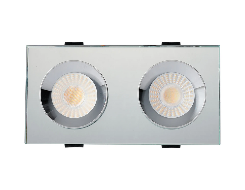 Load image into Gallery viewer, C-Lighting Vauxhall 8W, Dimmable CCT LED Fire Rated Crystal Dual Head Downlight, Rectangle Clear IP65 -
