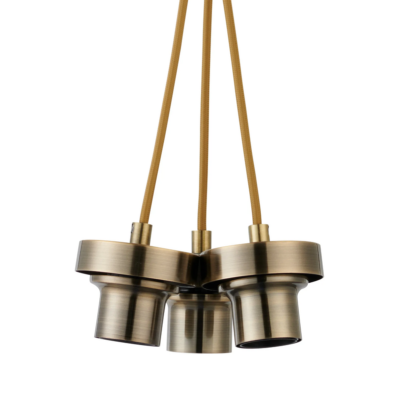 Load image into Gallery viewer, C-Lighting Budapest Antique Brass 3 Light E27 1m Cluster Pendant (FRAME ONLY) Suitable For A Vast Selection Of Glass Shades - 61655

