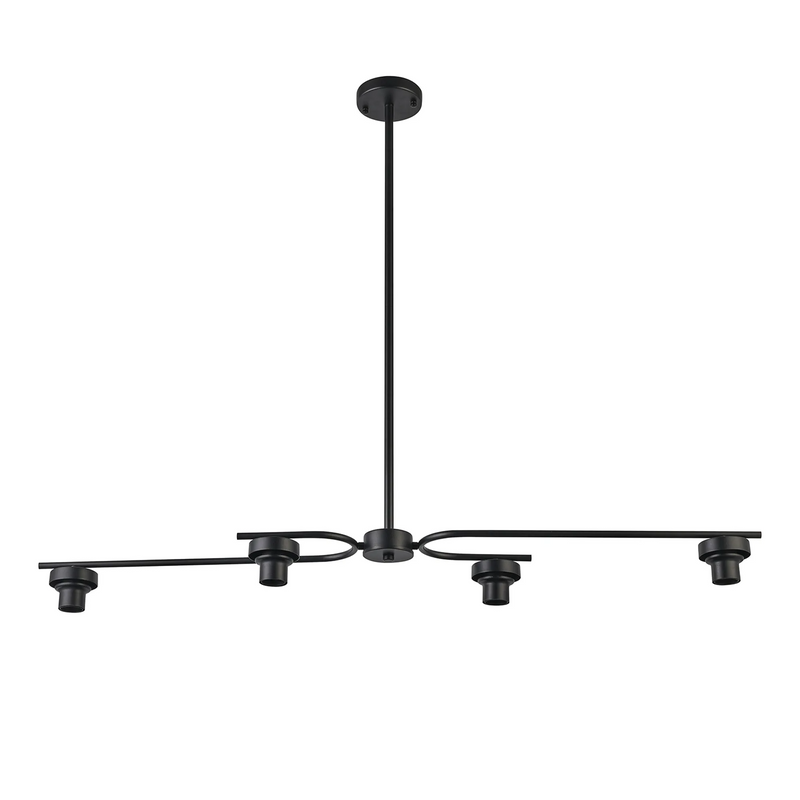 Load image into Gallery viewer, C-Lighting Budapest Satin Black 4 Light E27 Fixed Linear Pendant (FRAME ONLY), Suitable For A Vast Selection Of Glass Shades - 61643
