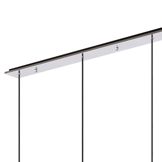 C-Lighting Bridge Linear Pendant, 4 Light Adjustable E27, Black/Polished Chrome/Iridescent Glass - 61048