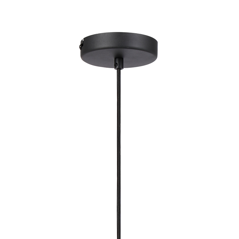 Load image into Gallery viewer, C-Lighting Hektor Single Pendant With 23cm x 18cm Shade, 1 Light E27, Sand Black/Frosted White Glass Shade  - 60869
