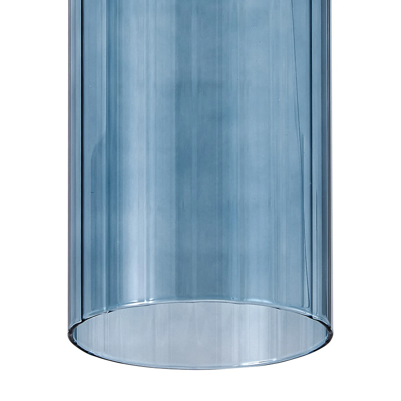 Load image into Gallery viewer, C-Lighting Budapest 100mm x 280mm Petrol Blue Ribbed Slim Tube Glass Shade - (Copy)
