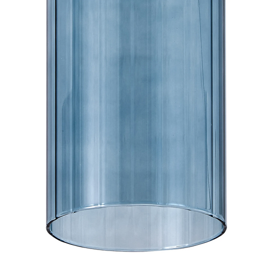 C-Lighting Budapest 100mm x 280mm Petrol Blue Ribbed Slim Tube Glass Shade - (Copy)