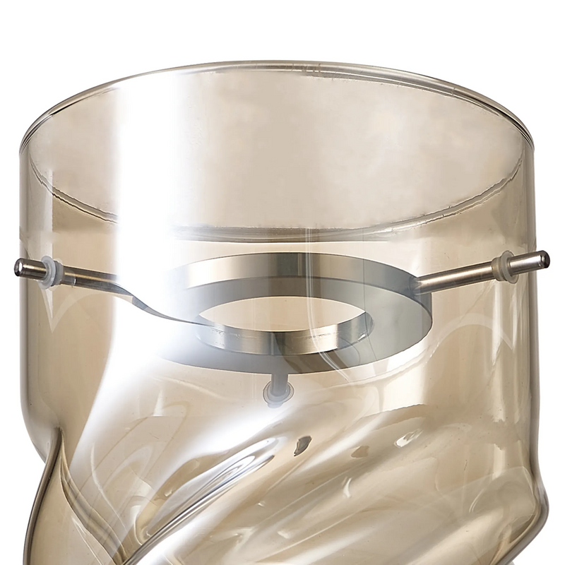 Load image into Gallery viewer, C-Lighting Budapest 120 x 220mm Twisted Cylinder Cognac Glass Shade c/w Polished Chrome 3 Rod Suspension Plate - 61639
