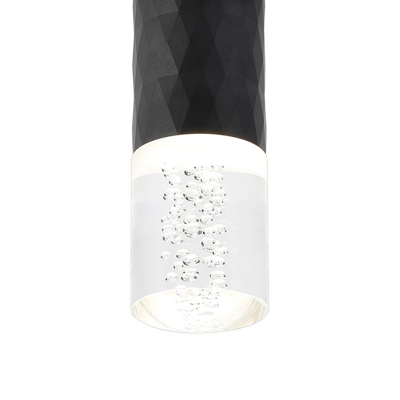 Load image into Gallery viewer, C-Lighting Carolina Diamond Pattern Ceiling With Bubble Acrylic Shade, 1 x GU10, IP54, Black/Clear - 59579

