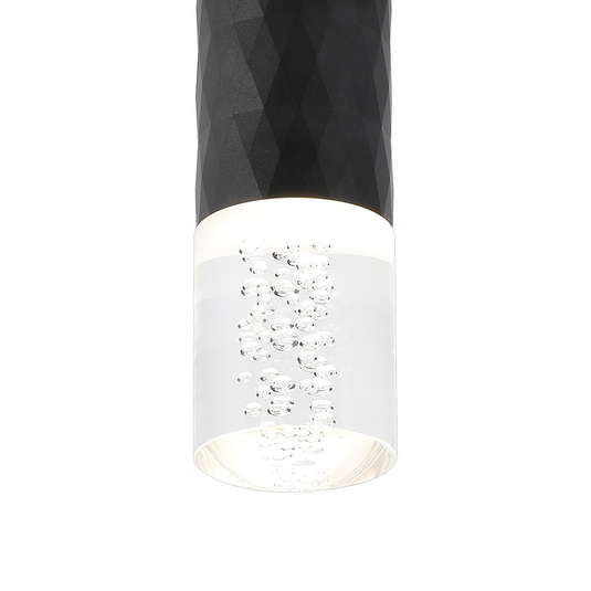 C-Lighting Carolina Diamond Pattern Ceiling With Bubble Acrylic Shade, 1 x GU10, IP54, Black/Clear - 59579
