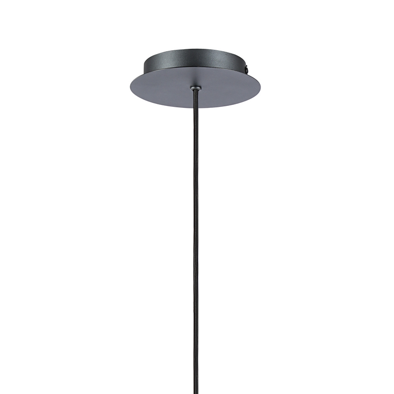 Load image into Gallery viewer, C-Lighting Bridge Ribbed Single Pendant, 1 Light Adjustable E27, Dark Grey/Smoke Wide Line Glass -
