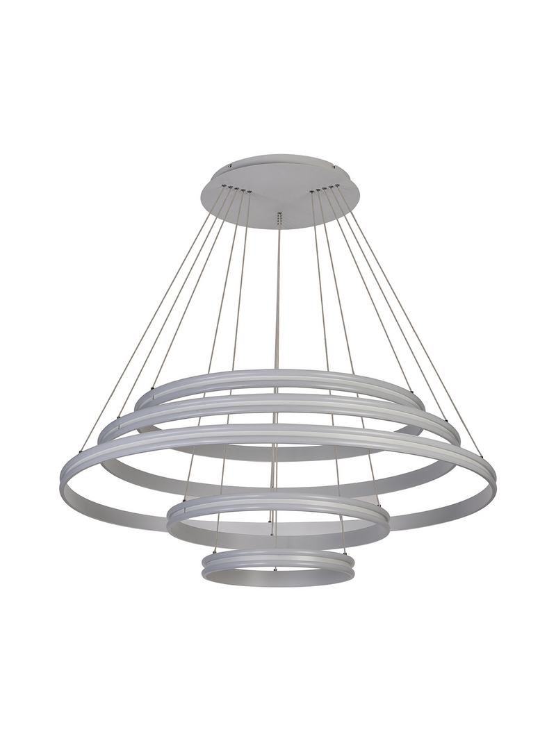 Load image into Gallery viewer, C-Lighting Circles Pendant, 5 Tier 150W LED, 4000K, 6800lm, Triac Dimmable, Matt White, 3yrs Warranty - 60841
