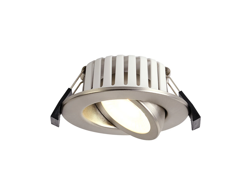 Load image into Gallery viewer, C-Lighting Francisco , Triac Dimmable CCT LED Fire Rated Adjustable Downlight, Brushed Nickel, Cut Out: 70mm, 700lm, 60°, DRIVER INC., IP65 - 61551
