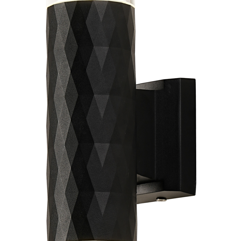Load image into Gallery viewer, C-Lighting Carolina Diamond Line Wall Lamp With X Pattern Acrylic Shade, 2 x GU10, IP54, Black/Clear/Frosted - 59539
