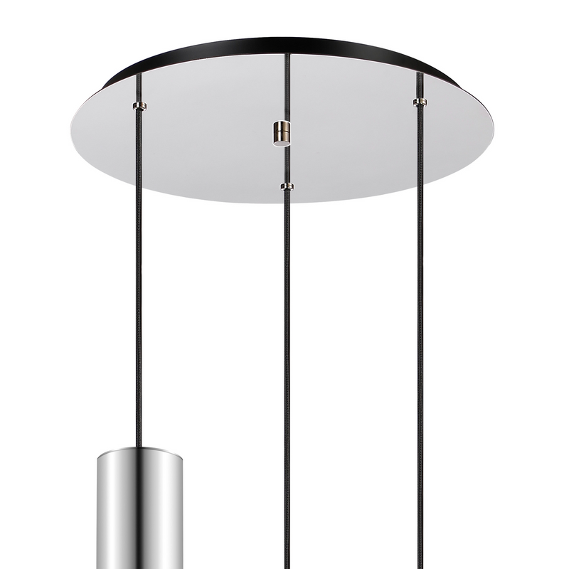 Load image into Gallery viewer, C-Lighting Bridge Round Pendant, 3 Light Adjustable E27, Polished Nickel/Black/Smoke Fade Glass - 61036
