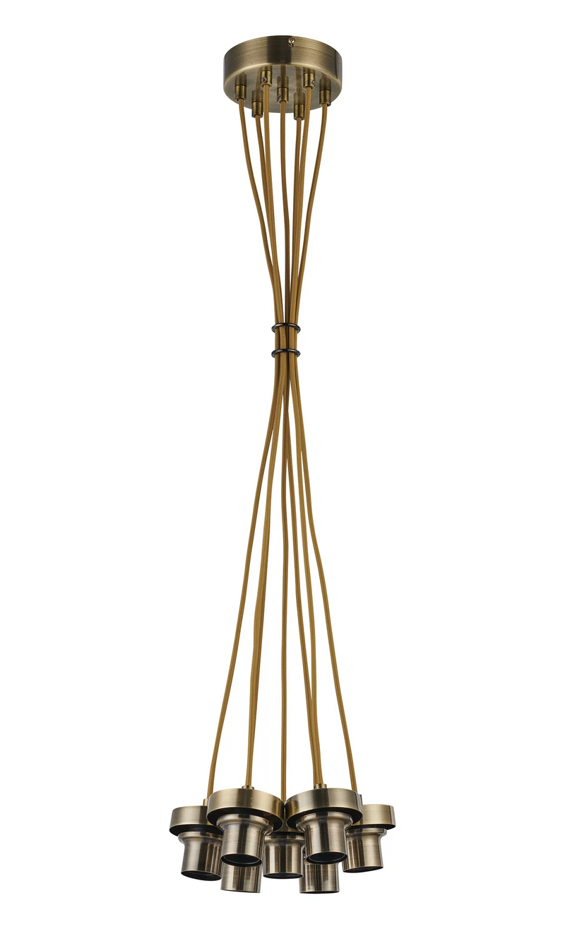 Load image into Gallery viewer, C-Lighting Budapest Antique Brass 7 Light E27 1.5m Cluster Pendant (FRAME ONLY) Suitable For A Vast Selection Of Glass Shades - 61658
