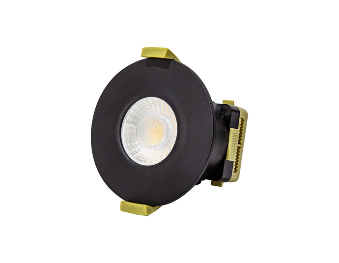 C-Lighting Vauxhall 8W Dimmable CCT LED Fire Rated Downlight Matt Black Fascia IP65 - 42506