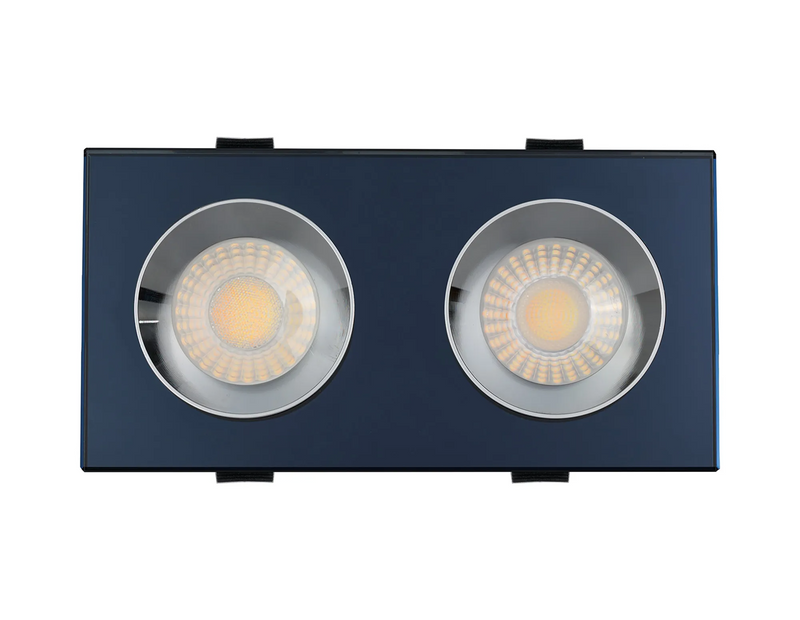 Load image into Gallery viewer, C-Lighting Vauxhall 8W, Dimmable CCT LED Fire Rated Crystal Dual Head Downlight, Rectangle Black IP65 -
