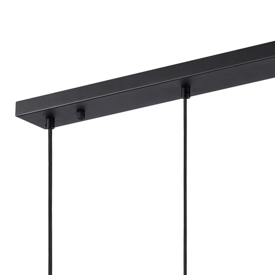 C-Lighting Hektor Linear Pendant With 16cm x 14cm Shade, 3 Light E27, Sand Black/Light Grey/Silver Metal Shade  - 60877