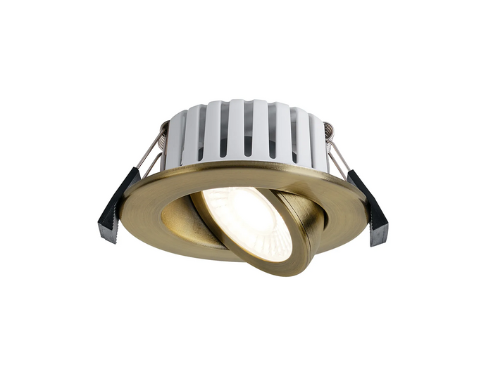 C-Lighting Francisco , Triac Dimmable CCT LED Fire Rated Adjustable Downlight, Antique Brass, Cut Out: 70mm, 700lm, 60°, DRIVER INC., IP65 - 61553