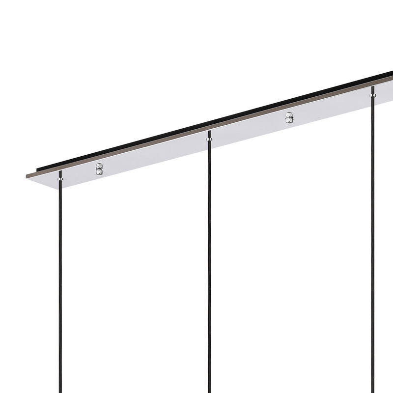 Load image into Gallery viewer, C-Lighting Bridge Linear Pendant, 4 Light Adjustable E27, Black/Polished Chrome/Amber Glass - 61049
