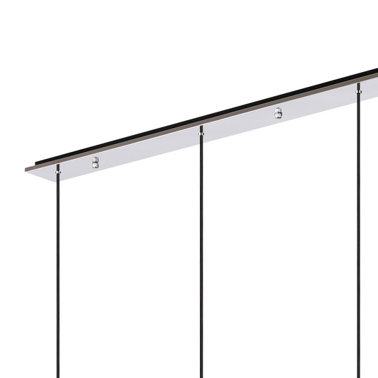C-Lighting Bridge Linear Pendant, 4 Light Adjustable E27, Black/Polished Chrome/Amber Glass - 61049
