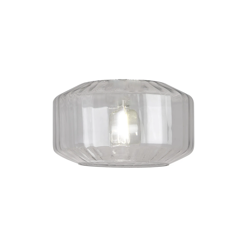 Load image into Gallery viewer, C-Lighting Budapest 300mm x 165mm Clear Chamfered Round Rippled Glass Shade - 57097
