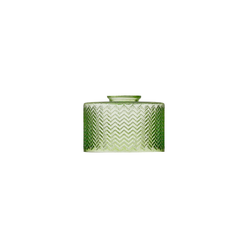 Load image into Gallery viewer, C-Lighting Budapest 170mm x 110mm Green Chevron Pattern Drum Glass Shade - 61629
