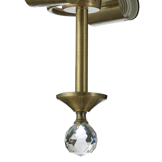 C-Lighting Nash 16.8cm Semi Flush Ceiling Light (FRAME ONLY), 2 x E27, Antique Brass - 42469