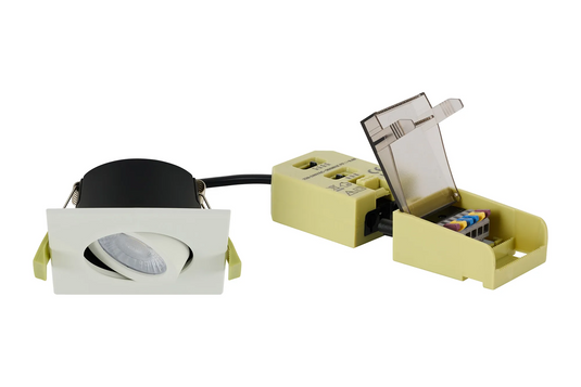 C-Lighting Molly 4/6/8W, Triac Dimmable 4CCT LED Fire Rated Downlight, White Square Tilt - 72991