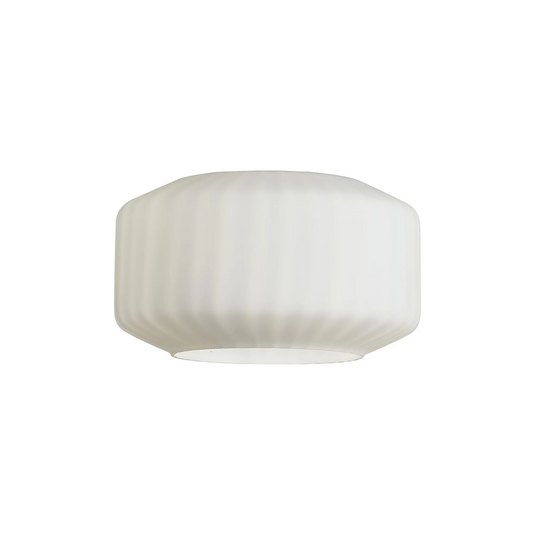 C-Lighting Budapest 300mm x 165mm Opal Chamfered Round Rippled Glass Shade - 57094