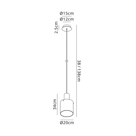 C-Lighting Bridge 20cm Single Pendant, 1 Light Adjustable E27, Brass/Amber Fade Glass -