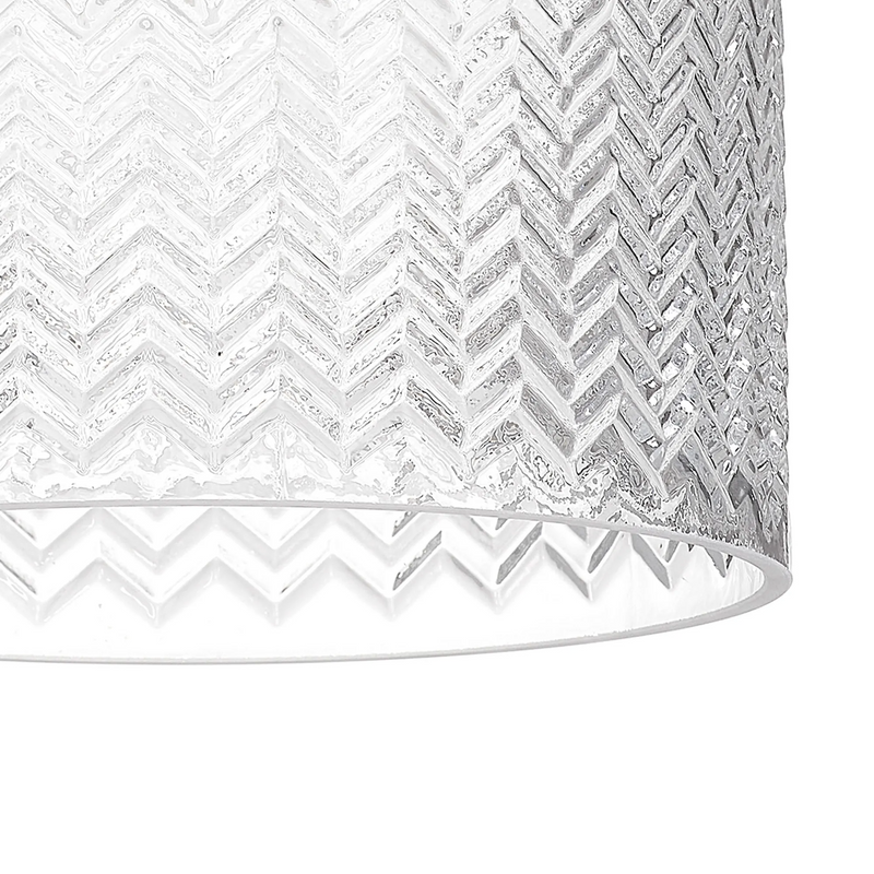 Load image into Gallery viewer, C-Lighting Budapest 170mm x 110mm Clear Chevron Pattern Drum Glass Shade - 61627
