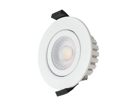 C-Lighting Francisco , Triac Dimmable CCT LED Fire Rated Adjustable Downlight, White, Cut Out: 70mm, 700lm, 60°, DRIVER INC., IP65 - 61548