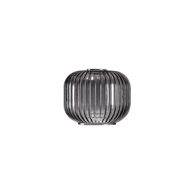 Load image into Gallery viewer, C-Lighting Chisel 16x13cm Pumpkin Shaped Ribbed Glass, Smoked - 57247
