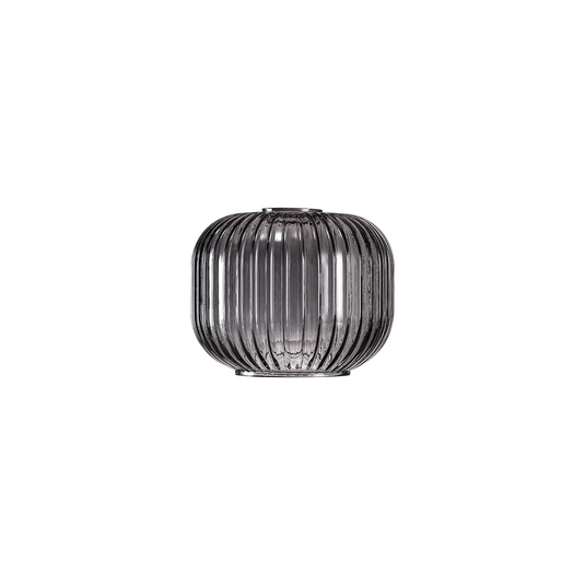 C-Lighting Chisel 16x13cm Pumpkin Shaped Ribbed Glass, Smoked - 57247