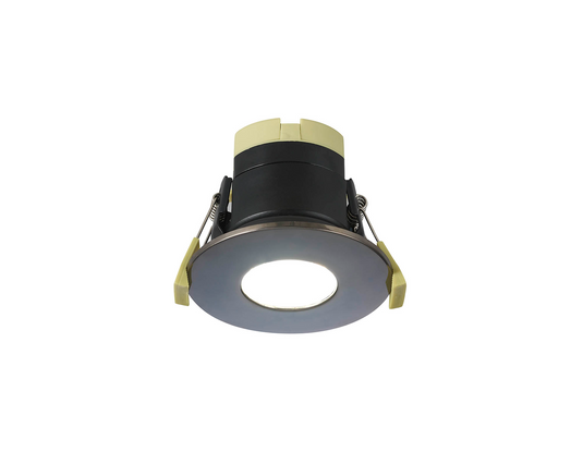 C-Lighting Vauxhall 8W Dimmable CCT LED Fire Rated Downlight Black Chrome Fascia IP65 - 42502