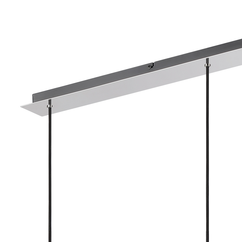 Load image into Gallery viewer, C-Lighting Bridge Linear Pendant, 3 Light Adjustable E27, Polished Nickel/Black/Iridescent Fade Glass - 61014
