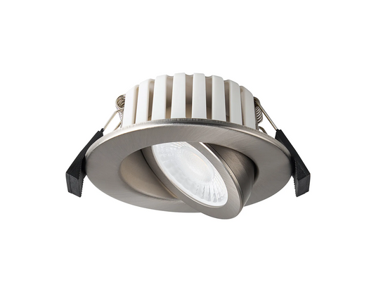 C-Lighting Francisco , Triac Dimmable CCT LED Fire Rated Adjustable Downlight, Brushed Nickel, Cut Out: 70mm, 700lm, 60°, DRIVER INC., IP65 - 61551