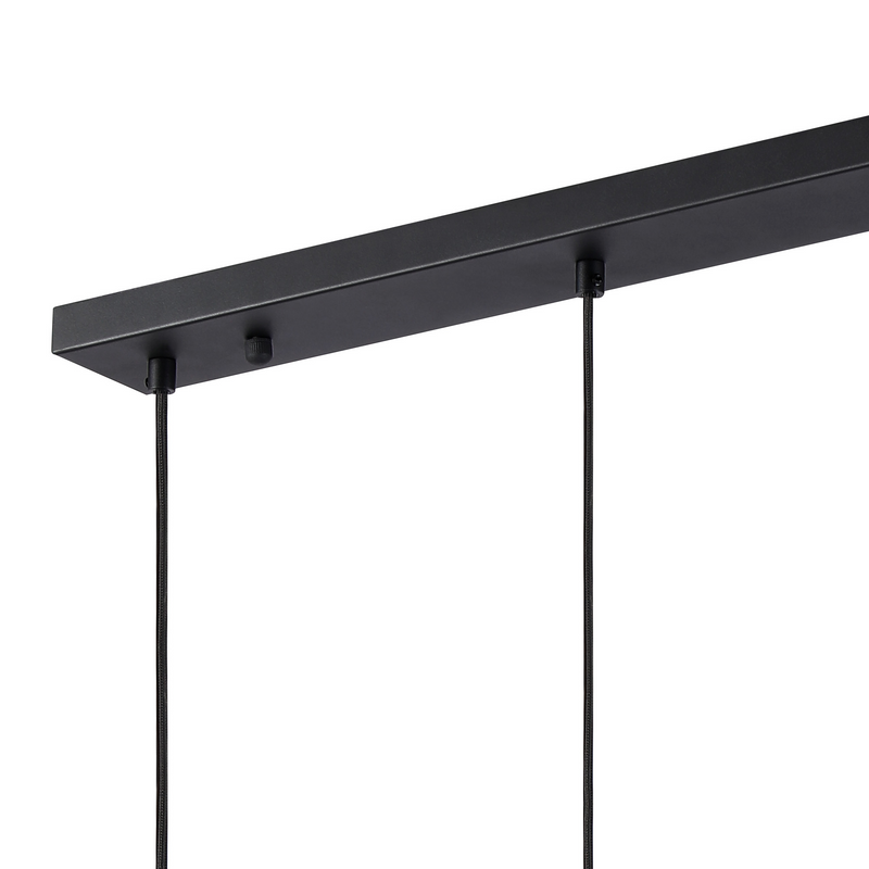 Load image into Gallery viewer, C-Lighting Hektor Linear Pendant With 16cm x 14cm Shade, 3 Light E27, Sand Black/Black/Gold Metal Shade - 60874
