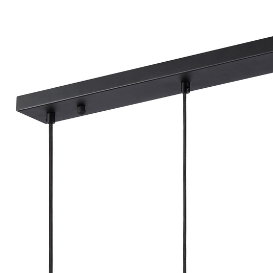 C-Lighting Hektor Linear Pendant With 16cm x 14cm Shade, 3 Light E27, Sand Black/Black/Gold Metal Shade - 60874