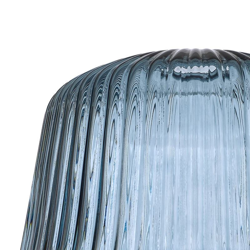 Load image into Gallery viewer, C-Lighting Budapest 280mm x 175mm Petrol Blue Ribbed Dome Glass Shade - 61615
