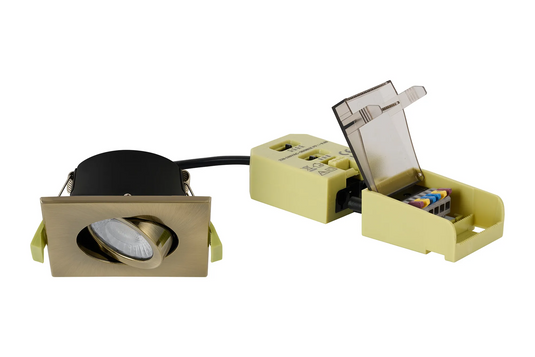 C-Lighting Molly 4/6/8W, Triac Dimmable 4CCT LED Fire Rated Downlight, Antique Brass Square Tilt - 72989