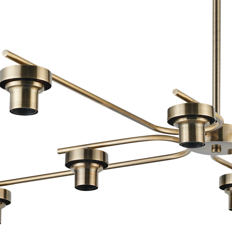 Load image into Gallery viewer, C-Lighting Budapest Antique Brass 8 Light E27 Fixed Linear Pendant (FRAME ONLY), Suitable For A Vast Selection Of Glass Shades - 61650
