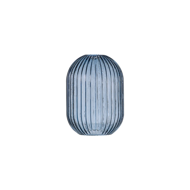 Load image into Gallery viewer, C-Lighting Chisel 14x19.7cm Almond Ribbed Glass, Petrol Blue - 57233
