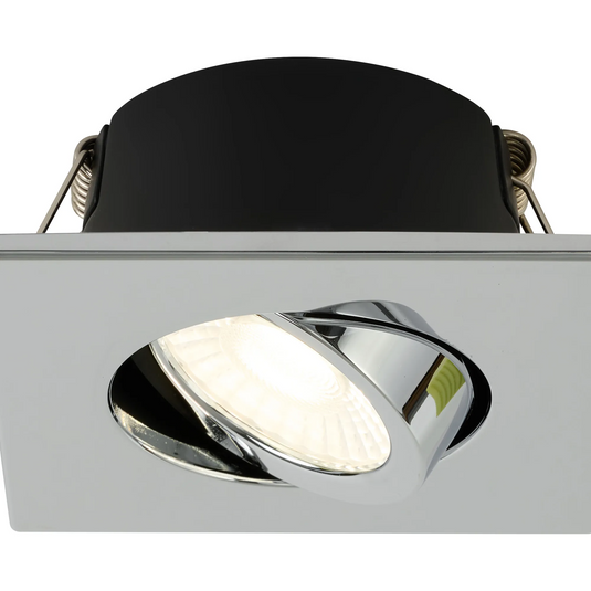 C-Lighting Molly 4/6/8W, Triac Dimmable 4CCT LED Fire Rated Downlight, Chrome Square Tilt - 72993